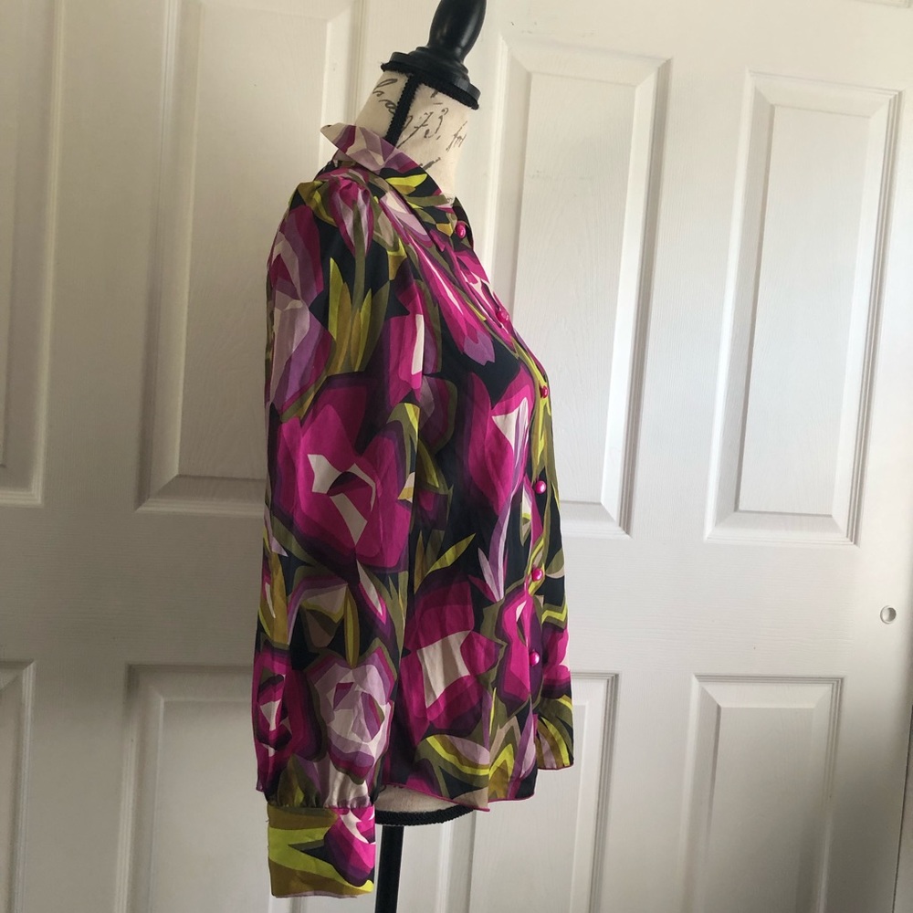 Missoni for Target Floral Button Down Blouse Top - Picture 3 of 9